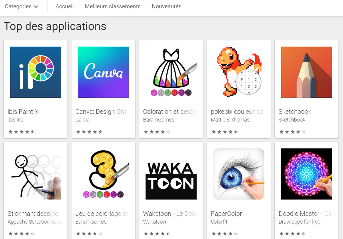 wakatoon's tweet photo. Ce sont nos Jeux Olympiques à nous : nous sommes au pied du podium des tendances Art et Design sur Google Play, et montons même Top 8 dans la catégorie applis gratuites Art et Design ! Maintenant on s'attaque aux titans ;) https://t.co/8LOFYh4025
