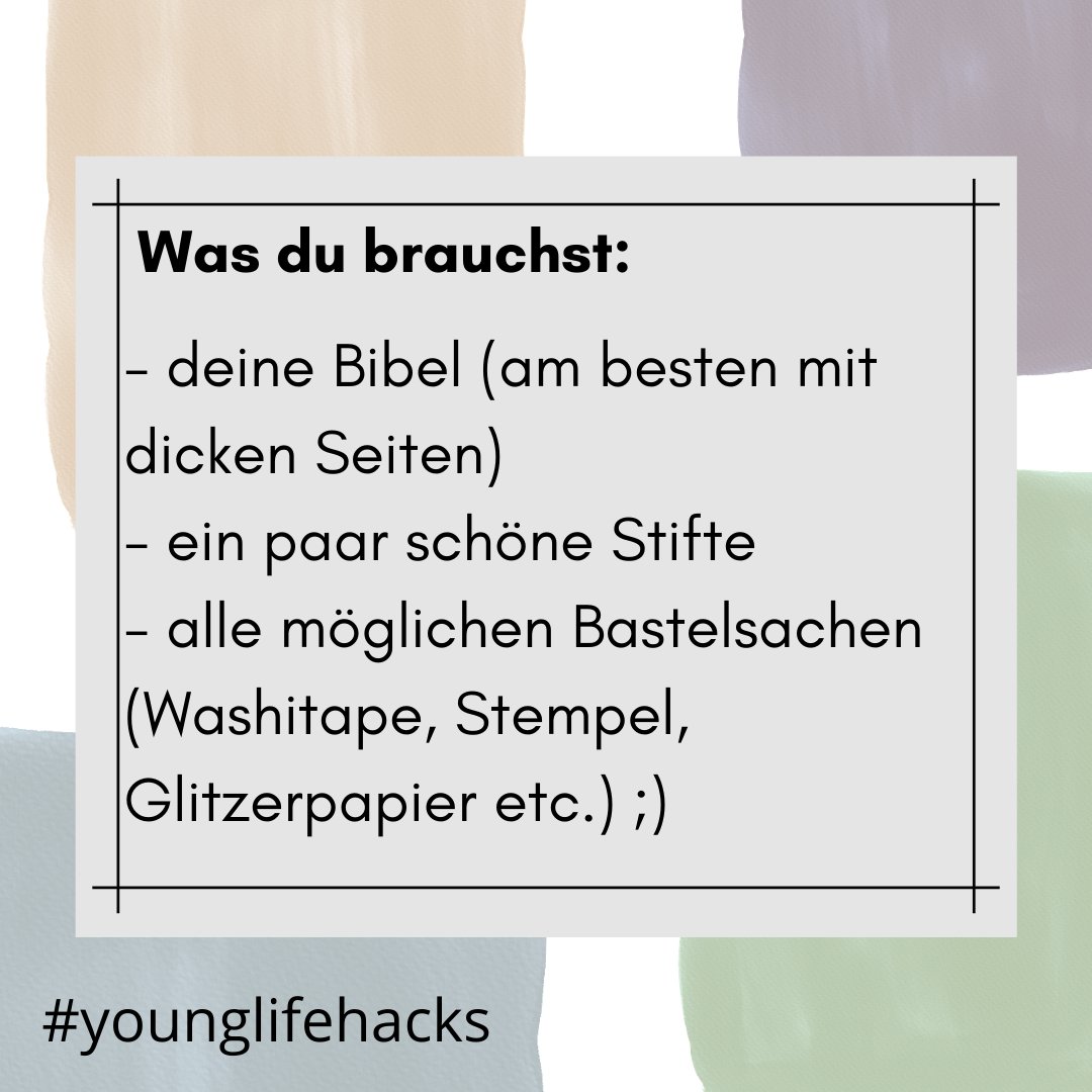 JungeNordkirche's tweet photo. Heute gibt es wieder einen #younglifehack für euch: Hier Teil (1) des BibleArtJournaling als Idee für eure #freizeiten im #sommer vom #jupfa Team https://t.co/EBsx42UV3T