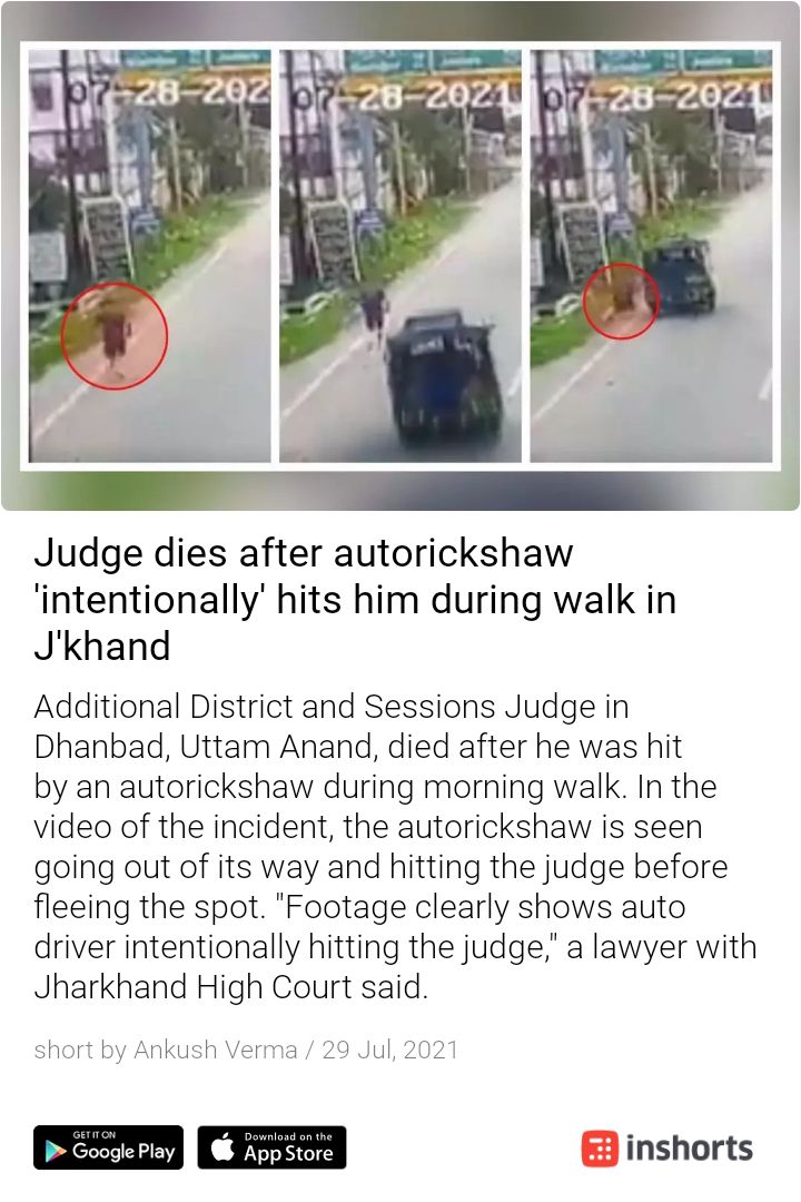 What kind of law and order is this CM <a href="/HemantSorenJMM/">Hemant Soren</a> ji?  Sessions Judge Uttam Anand ji has been murdered .

Are we living in a jungle raj ?
The system has  totally collapsed.
 Hope <a href="/JharkhandPolice/">Jharkhand Police</a> will take strictest action.

Om shanti 🙏