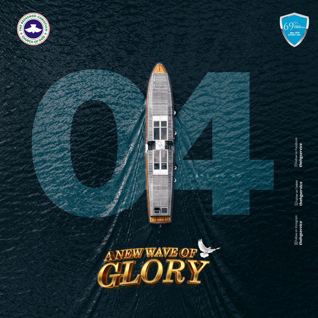 ohtelevision's tweet photo. It’s 4 days to go!
Get ready to testify because your testimonies will be wonderful and they will remain permanent in Jesus Name.

#ANewWaveofGlory #RCCGConvention https://t.co/TeKFnfsgSo