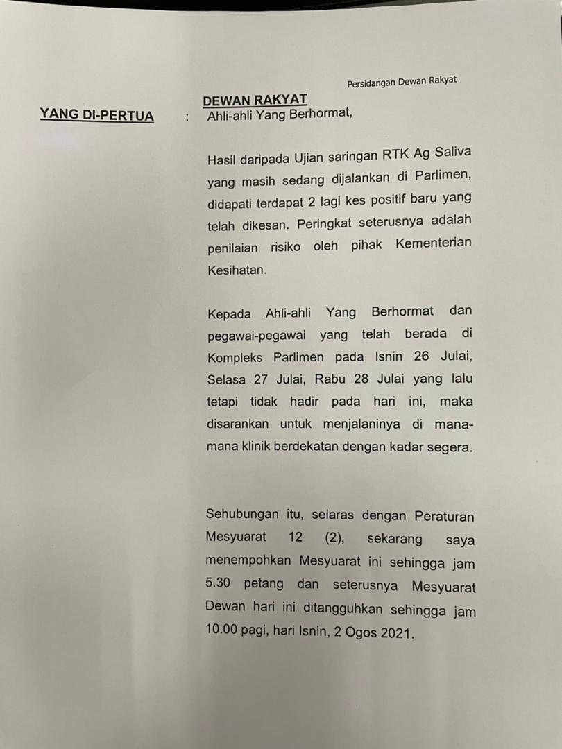 Bfm News On Twitter 2 Rashid Also Said That Those Who Were In The Parliament Building Between Monday And Wednesday But Were Not Present Today Are Urged To Undergo Testing At The