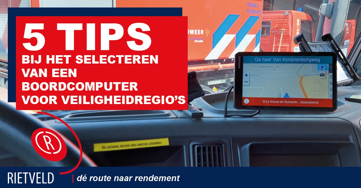 Bij Rietveld hebben we diverse Veiligheidsregio's mogen voorzien van onze boordcomputer voor Brandweer en Veiligheidsregio's.