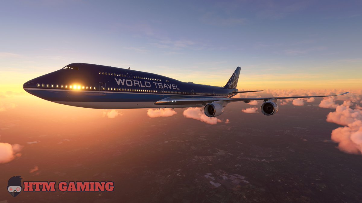 HTMediaGaming's tweet photo. Took a #747 out for a flight yesterday in #Microsoft #flightsimulator #Boeing #flightsim #XboxSeriesX #xbox #MicrosoftFlightSimulator #FlightSimulator2020 #twitch #London #sunset #gamer #gaming #FS2020 @MFSimulator2020 https://t.co/25uZX4iVek