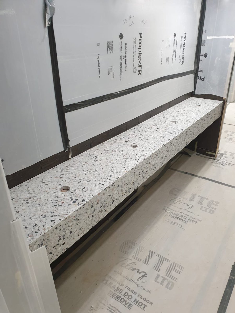 A newly completed contract, utilising a White Cement based Terrazzo.

Here's what one of our customers had to say - "we are over the moon with the finished product". "Chiltern, has been an absolute pleasure to deal with". "thank you to the whole team".