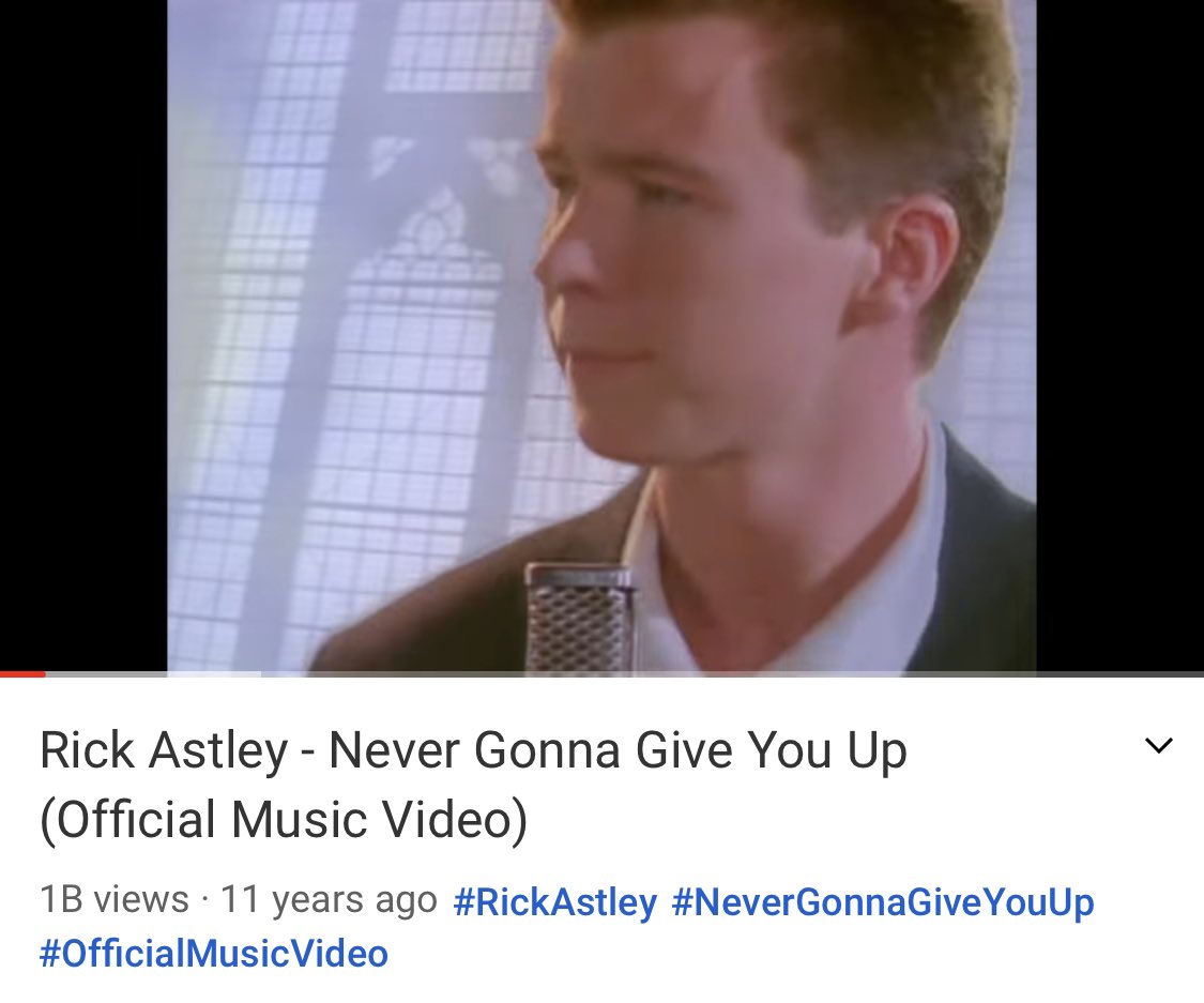 Jane Manchun Wong on X: “Never Gonna Give You Up” has reached one billion  views on  To celebrate,  has added a special feature to the  video:   / X