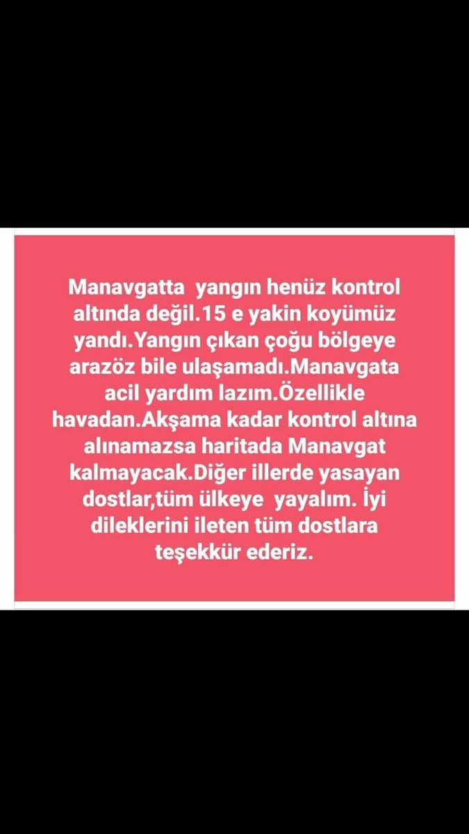Ozgeee911's tweet photo. #manavgatyanıyor

Nolur yardım edin yangın durmuyor https://t.co/lf3vsW2T89