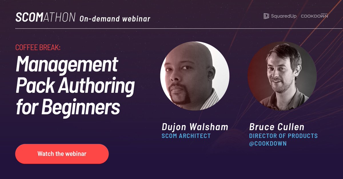 SCOMathon's tweet photo. A huge shout-out to #SCOM pro @dwalshamPRO for joining us for the "Management Pack Authoring for Beginners" webinar! Missed it live? Don't worry, you can catch the replay here 👇 https://t.co/TgNCvs6bBY #ManagementPack #authoring https://t.co/H0dlvM38aA