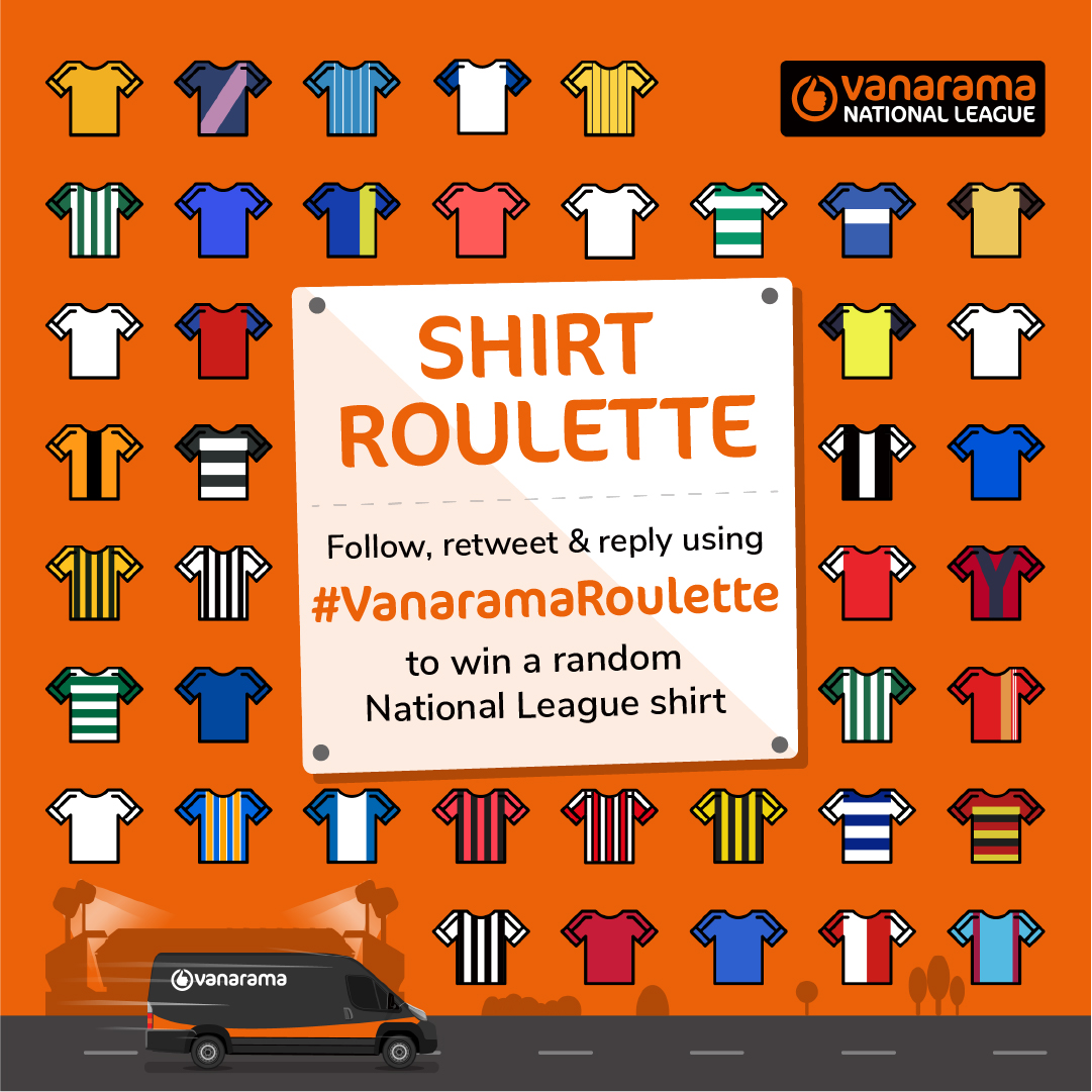 We're feeling generous today. Not one, not two, not three, but FOUR mystery @TheVanaramaNL shirts are on offer! Follow us, RT and reply to this tweet using #VanaramaRoulette for your chance to win ⚽ Winners will be drawn at 4:30pm 🕟 Let's play Shirt Roulette 🎲👇
