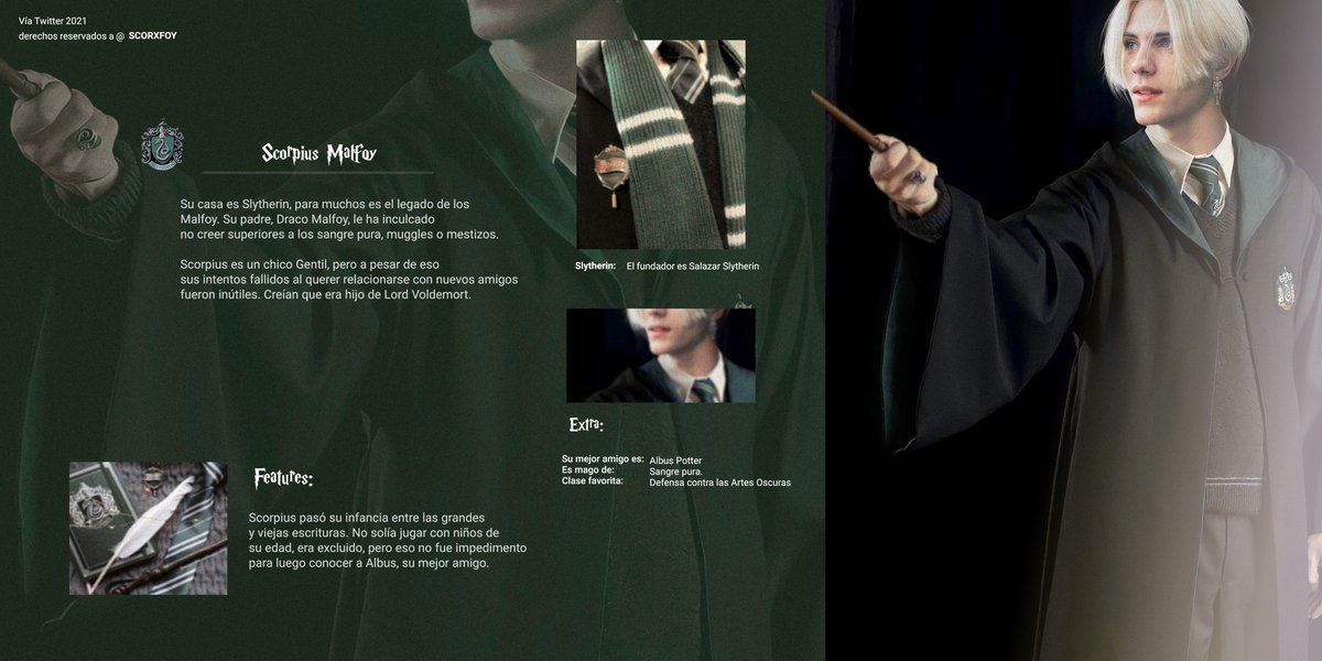 𝐒𝐂𝐎𝐑𝐏𝐈𝐔𝐒 𝐌𝐀𝐋𝐅𝐎𝐘.
𓆗: Wizard by legacy 

❝ Mira, es muy raro, pero después de haber estado en el sitio más espeluznante que uno pueda imaginar, controlo mucho mejor el miedo. Soy... Scorpius el 𝘀𝗶𝗻-𝗺𝗶𝗲𝗱𝗼 . Soy... Malfoy el 𝘁𝗿𝗮𝗻𝗾𝘂𝗶𝗹𝗼. ❞  

↻\ ♡