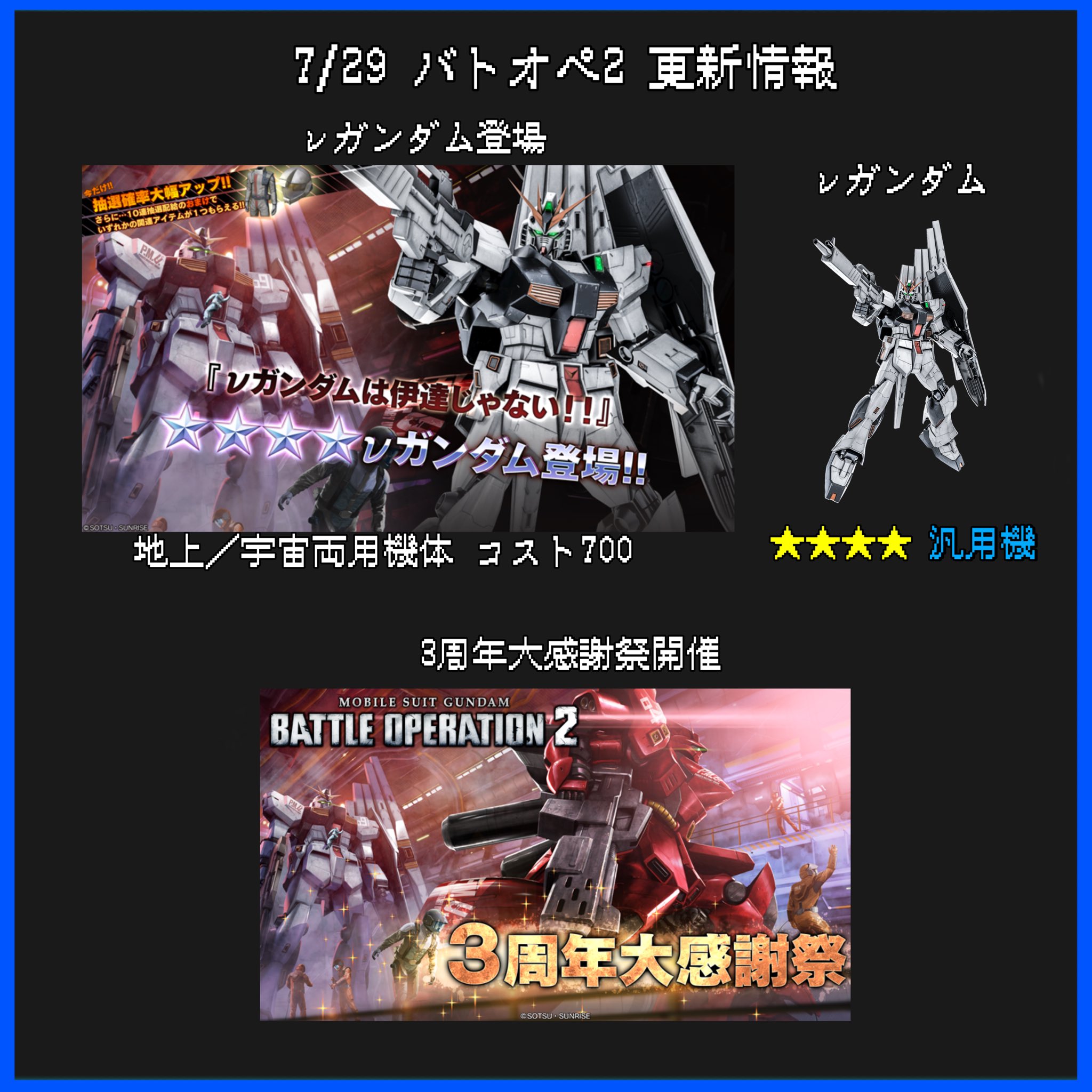 تويتر ヘモ ヘモ على تويتر 7 29 バトオペ2 更新情報 Nガンダム登場 3周年大感謝祭 リサイクルチケット ユニット調整 など バトオペ2 T Co Gwtw924fp0 تويتر ヘモ ヘモ على تويتر 7 29 バトオペ2 更新情報 Nガンダム登場 3周年大感謝祭 リサイクルチケット ユニット調整 など バトオペ2 T Co Gwtw924fp0