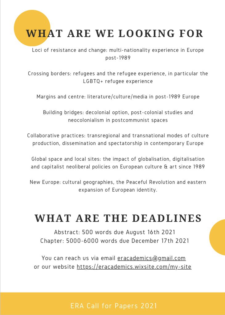 ResearchEarly's tweet photo. Keep those #abstracts comin! Our #cfp for an edited volume is still out and we’re waiting for your submissions until 16 Aug, 2021 #ERAcfp2021 #editedvolume #spatialturn #humanities #arts #sciences #spaceplaceandlocus https://t.co/1ARlp9SQIV