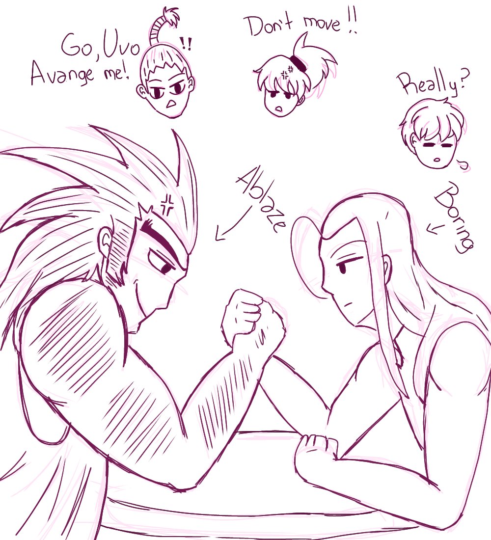 ScienceFragile's tweet photo. Dibujo pitero de Uvo jugando a las vencidas con Illu. Omega asesino capítulo XVI. https://t.co/esZHC7H5RW