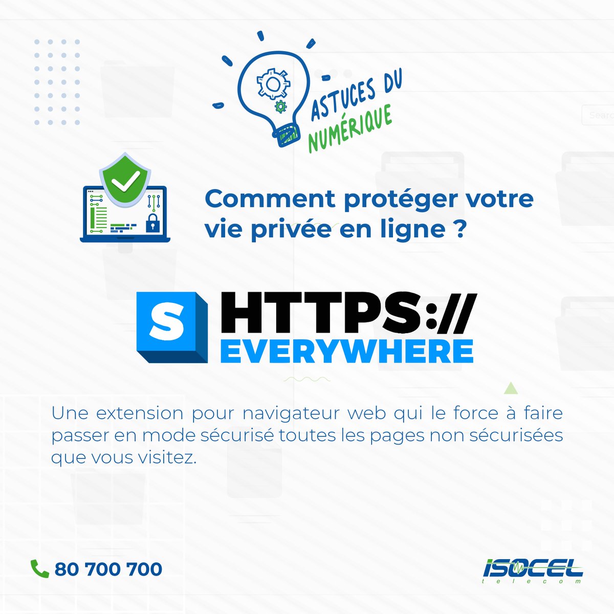 isoceltelecom's tweet photo. 📍#AstucesDuNumerique | #HTTPSEverywhere est une extension pour les navigateurs web. Elle permet de renforcer la sécurité de votre navigation et d'éviter que vos informations confidentielles ne soient interceptées.
Plus d'infos👉: https://t.co/V3be6Vgngl
#IsocelTelecom #TT229 https://t.co/U0oaxhmB5q