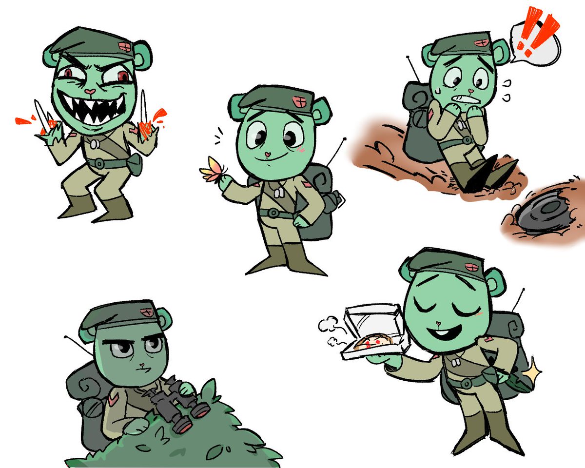 해트프 #해피트리프렌즈 #HTF 최애 에피 그렸다~! 플릭피가 생겨나게 된 사건을 풀어낸 플리피 과거 이야기라 갠적으로 가장 좋아하는  에피 ~