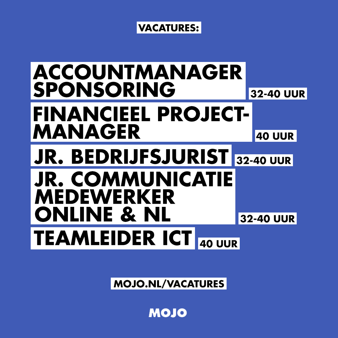 mojoconcerts's tweet photo. Verse #vacatures, wij zoeken nieuwe collega’s! Bekijk https://t.co/9J1I4BJdrb voor meer informatie en om te solliciteren. https://t.co/i8cvGZpsOu