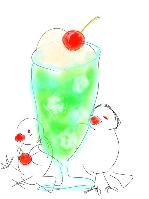 メロンクリームソーダのtwitterイラスト検索結果