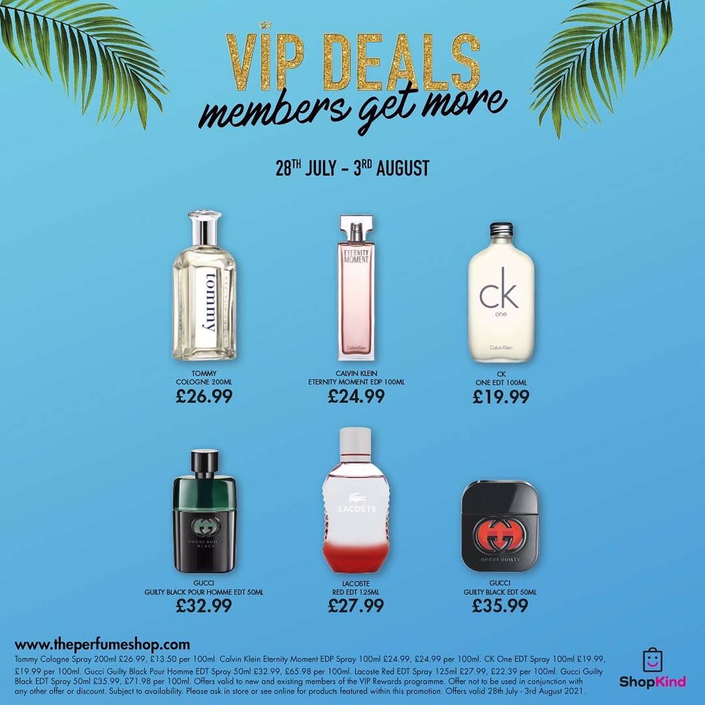 Our new deals of the week start today💰 Don’t worry if you’re not a VIP member we’ll start you one in store 🛍🎉 offer ends 3rd August.#MYNEWSCENT21 #theperfumeshop #tpssc