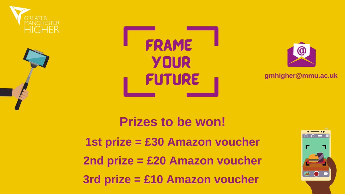 GM_Higher's tweet photo. Just two weeks left to enter our 'Frame Your Future' competition!

Learners need to submit a collage or image representing the higher education course they plan to study alongside a short description!

Prizes for the top submissions 🏆👇

Find out more >>> https://t.co/cpREyCsONj https://t.co/E0KEV6Qlrz