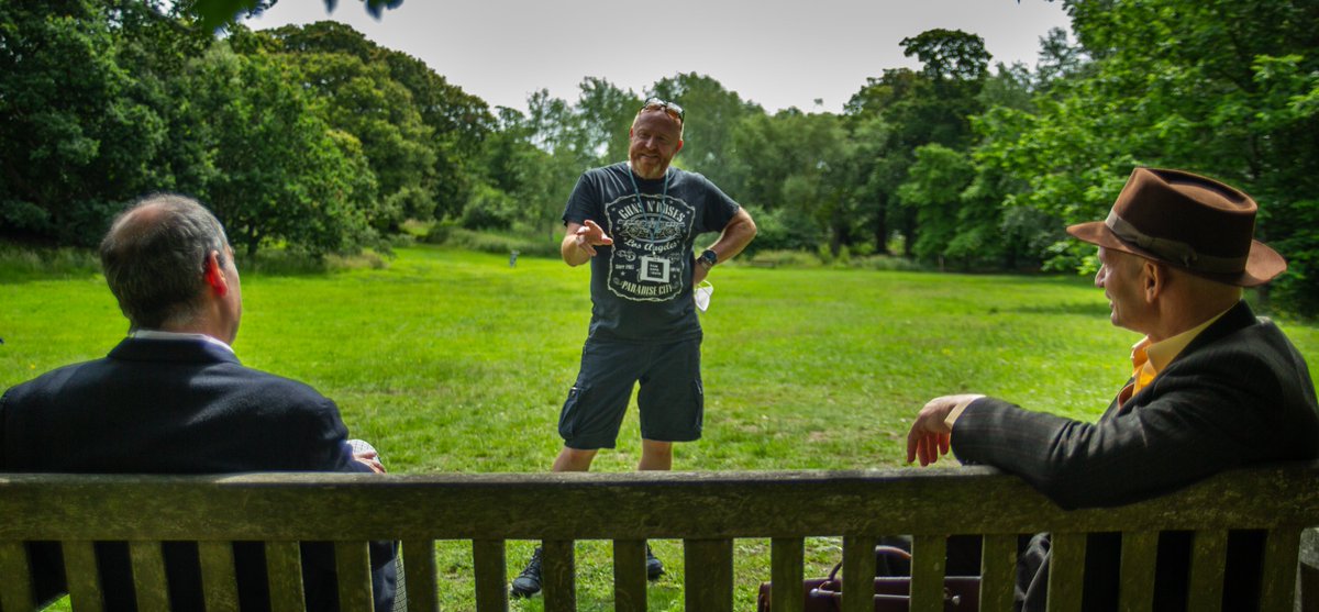 MovieHawks's tweet photo. HAWKS eye on @stevemccarten  as he directs the action covid style on set with actors @BangBendzHannaj, @SeanPogmore Patrick O'Kane @LaurentCLucas @russellbiles1 https://t.co/oNHvB95Ip0