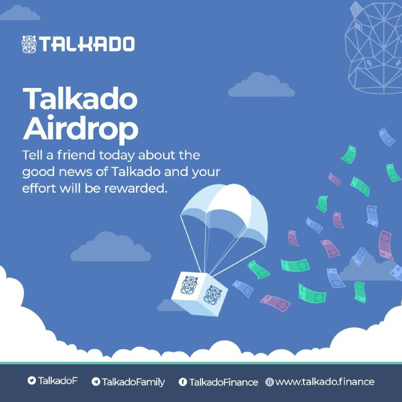 14Billion Talkado Coin  to be given out for FREE
Join our community and invite your friends to be part of this FREE give away.
t.me/TalkadoAirdrop…
#Airdrop #AirdropCrypto #talkcoin
