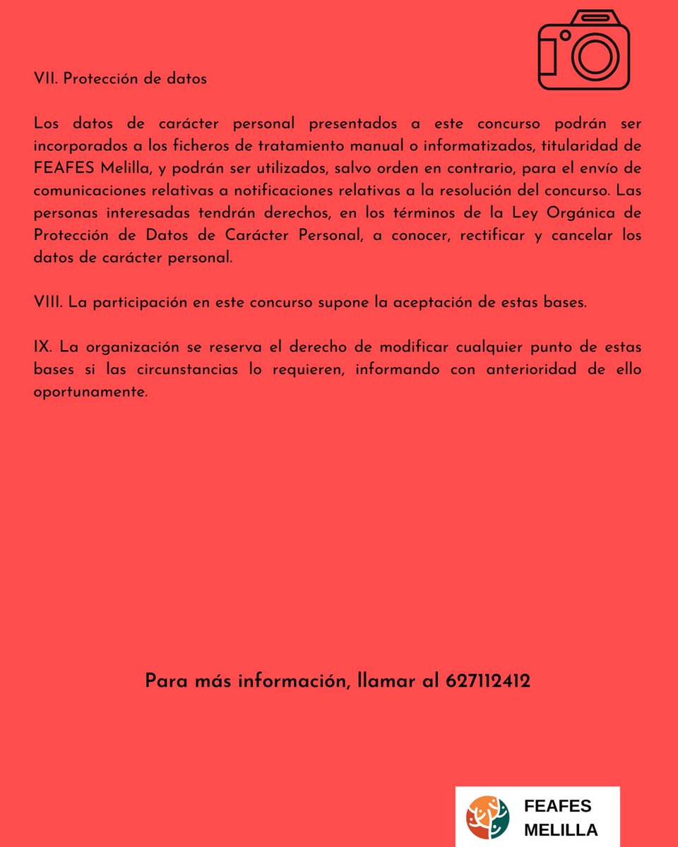 FeafesMelilla's tweet photo. 📢 ¡Lanzamos nuestro primer concurso de fotografía! 📸 #EnfocaSaludMental tiene como objetivo visibilizar los problemas de #SaludMental desde una perspectiva positiva, alejada del estigma y los mitos asociados.
 ¡Anímate, da rienda suelta a tu creatividad! 🧠✨
Bases completas👇 https://t.co/v2krOGWrvv