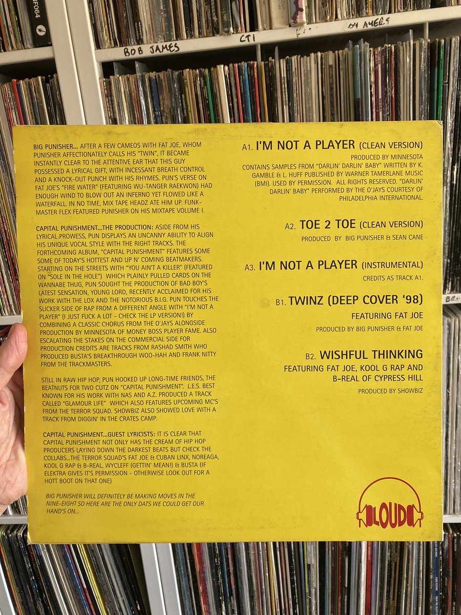 Capital Punishment appreciation post 🙌 
An incredible album. I got a promo CD with a press release through a magazine I was writing for back in 98 - I wish I still had them  🤷‍♂️
Finally got a vinyl copy though 👌
The promo 12” has got two tracks that never made it onto the LP 🔥