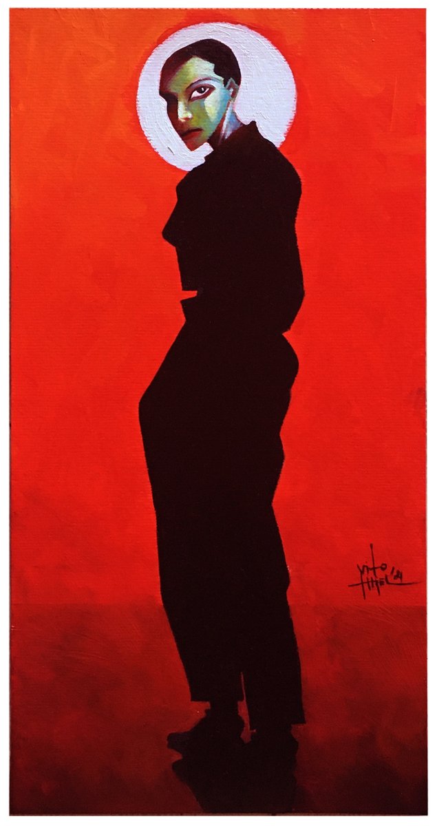 VitoThiel's tweet photo. THERE (2021) Óleo sobre papel de 300 grr./m2, 40,5 x 20 cm. https://t.co/POL0VpbrRd