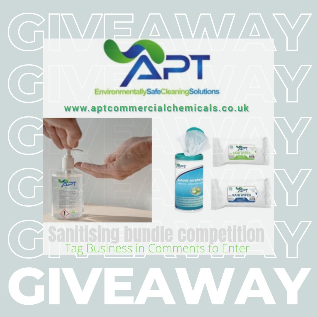 APTICC's tweet photo. 👍Follow our Facebook page for giveaway competitions !
@ Apt commercial chemicals 
🆓️SANITISING BUNDLE GIVEAWAY
#supportlocalbusiness #1UKcleaningsupplier
🥰Care about a local business / Organisation?
🎁GIVEAWAY Simply tag a Business/Organisation on our Facebook post to enter! https://t.co/jt4AeGcNNe