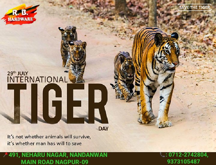 rbhardware's tweet photo. World Tiger Day 2021
.
.
.
#tiger #worldtigerday
#rbpaints #rbhardware #asianpaints
#dulex
#plasto
#ashirwadpipes_india #ashirwadpipes #nagpurpaints #paintshopinnagpur
#homedecor
#housedecorating https://t.co/3Cw6vlRAX7