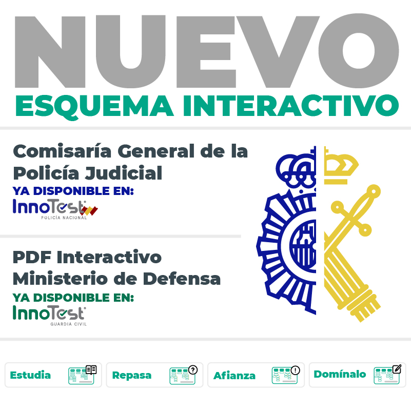 InnoTestES's tweet photo. 📣 ¡Opositores!
¡Nuevos esquemas interactivos! Disponibles en recursos:
✔️ #InnoTestGC ➡️ Organigrama Min. de Defensa
✔️ #InnoTestPN ➡️ Comisaría General de la Policía Judicial
Recuerda que hay 4 versiones: completo, con pistas, con soluciones y en blanco.
¡A por todas! 💪 https://t.co/PdvKNPiGSw
