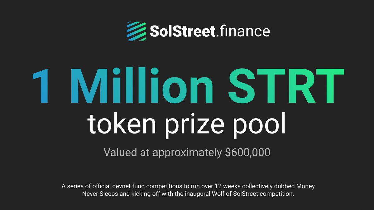 Entries to the Money Never Sleeps competition are now open! 

Visit bit.ly/3x9vsiL &amp; complete all instructions to stand a chance to win part of the 1 million $STRT (~$600k) prize pool.

Excited to be building on <a href="/solana/">Solana</a>, @ProjectSerum &amp; <a href="/PythNetwork/">Pyth Network 🔮</a>.