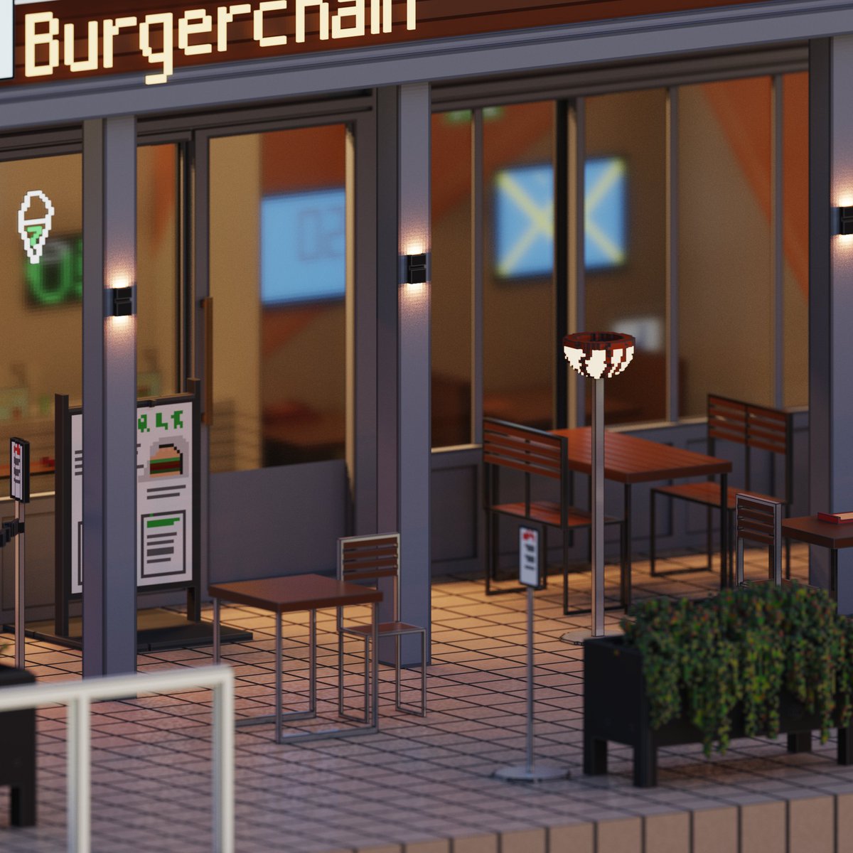 tleyna_'s tweet photo. Commission work 👀

Here are the most delicious burgers 🍔
Great experience and good mood!

#voxel #voxelart #magicavoxel #digitalart #lowpoly https://t.co/ZwTzrPlcKs