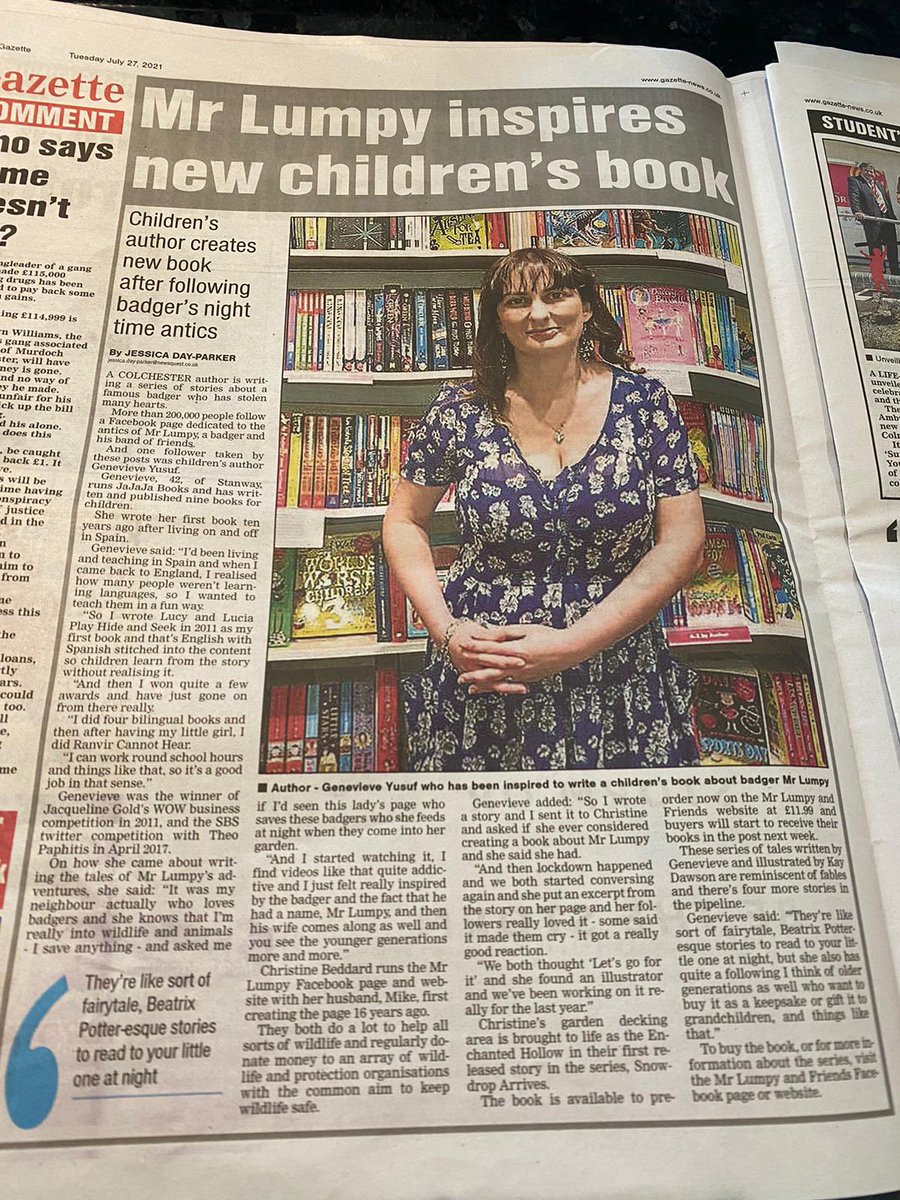 So Mr Lumpy &amp; Friends made it into the newspapers with thanks to <a href="/JaJaJaBooks/">JaJaJa Books</a> for doing an interview with the Colchester Gazette, what a lovely article it is 🙏🐾🐾❤️
If you would like to pre order a copy you can do from this link 
mrlumpyandfriends.com/product-page/s…