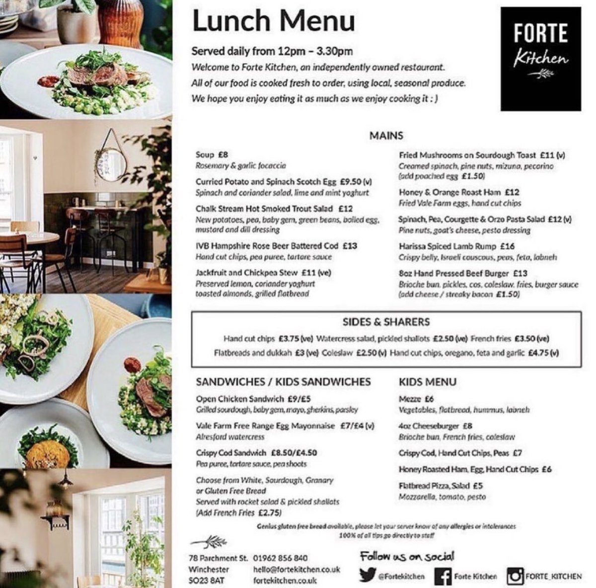 It’s almost time to say goodbye to the week and welcome the weekend with Forte Kitchen. Book a table with us this weekend - we promise you the food is worth the climb!