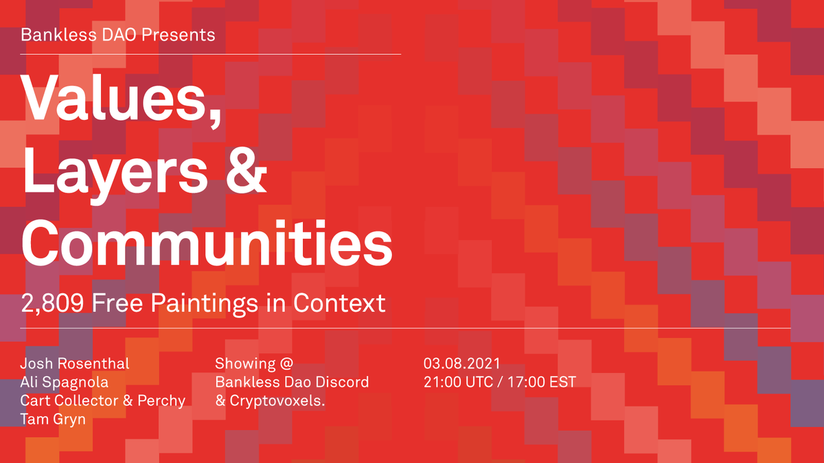 🤯  The first Bankless DAO art show

📅  On 3rd of August 21:00 UTC / 17:00 EST

🔊👂 Discord: discord.gg/bankless