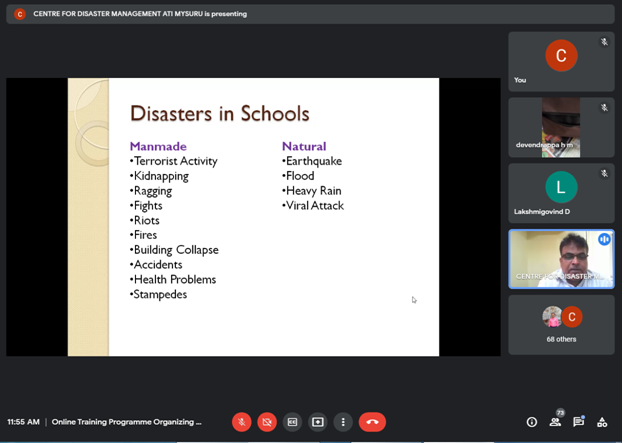 CentreAti's tweet photo. Centre for Disaster Management, ATI Mysuru is organising an important training programme on School Safety Audit and disaster Safety plan from 29-30 July, 2021 from 11:30AM - 01:30PM. 

#DirectorGeneral #AdministrativeTrainingInstitute #Online #Training #Programme #School #safety https://t.co/E9qv5AAFjy
