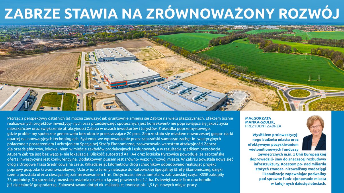 Nasz Partner Samorządowy - Miasto Zabrze stawia na zrównoważony rozwój!👌⚖️♻️
W połączeniu z Katowicka Specjalna Strefa Ekonomiczna S.A.  ma mnóstwo atrakcyjnych terenów inwestycyjnych. 🌳👏
Jesteśmy LIVE – fb.watch/725_K4fkM4/