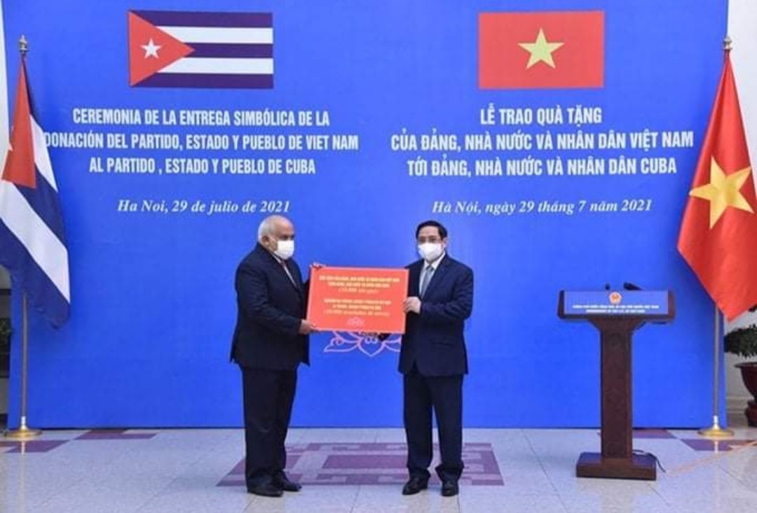 Nuestro más profundo agradecimiento al hermano pueblo y gobierno de #Vietnam y a las autoridades de Hanoi, por el donativo de 12 mil toneladas de arroz a nuestro país.