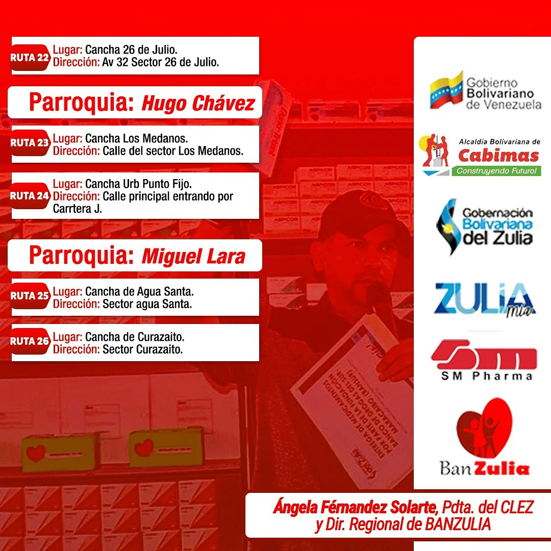 ATENCIÓN MUNICIPIO CABIMAS!!!

Entrega de Medicamentos y Ayudas Técnicas 
Ver cronograma por parroquias 
⏩⏩⏩⏩ Desliza