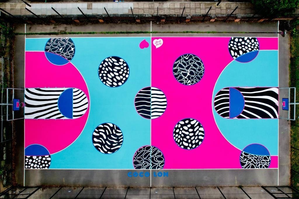 We’re so excited that the new and improved Joseph Grimaldi Park #basketball court is complete! 🏀🎉

The council has worked with artist <a href="/LomCoco/">Coco Lom</a>, <a href="/Pinkladyappleuk/">Pink Lady® Apples</a> and <a href="/ProInThePaint/">Project In The Paint</a> to transform this much-loved community space into central London’s first large-scale art court. ⬇️