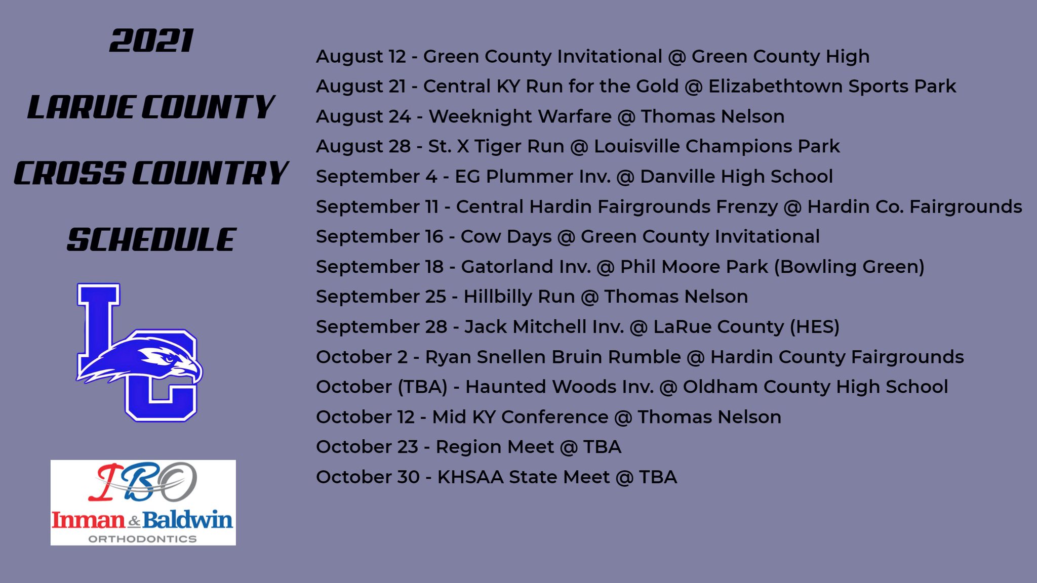 LCHS ATHLETICS on Twitter "2021 LARUE COUNTY HIGH SCHOOL CROSS COUNTRY