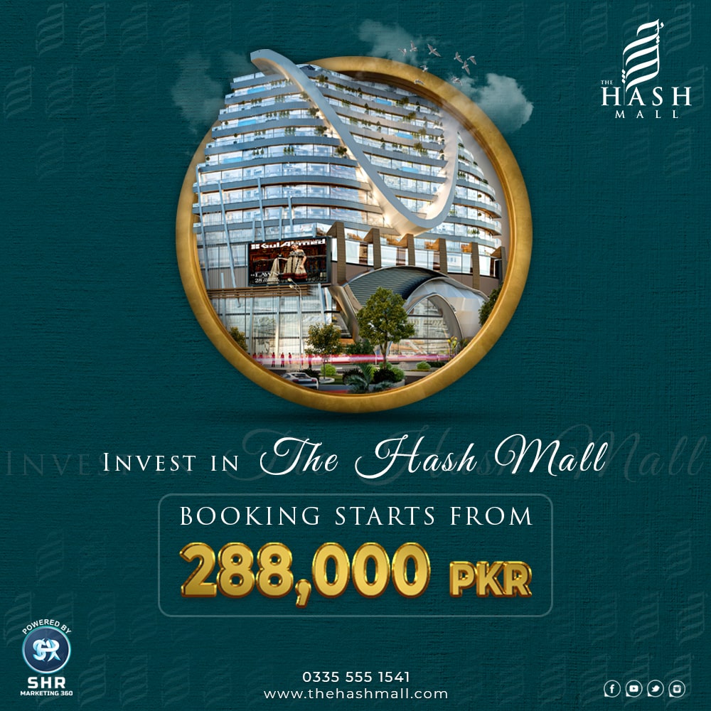 hash_mall's tweet photo. "An Amazing Real Estate Investment Offer"
#TheHashMall offers the lowest investment rates, where you can book your space with PKR. 288,000 only.
0335 555 1541 | www. thehashmall .com 

#MallsinRawalpindi #shoppingmall #Islamabad #BahriaTown #PakistanBestshoppingmall #Kiosk https://t.co/FZVXhJ7fi3