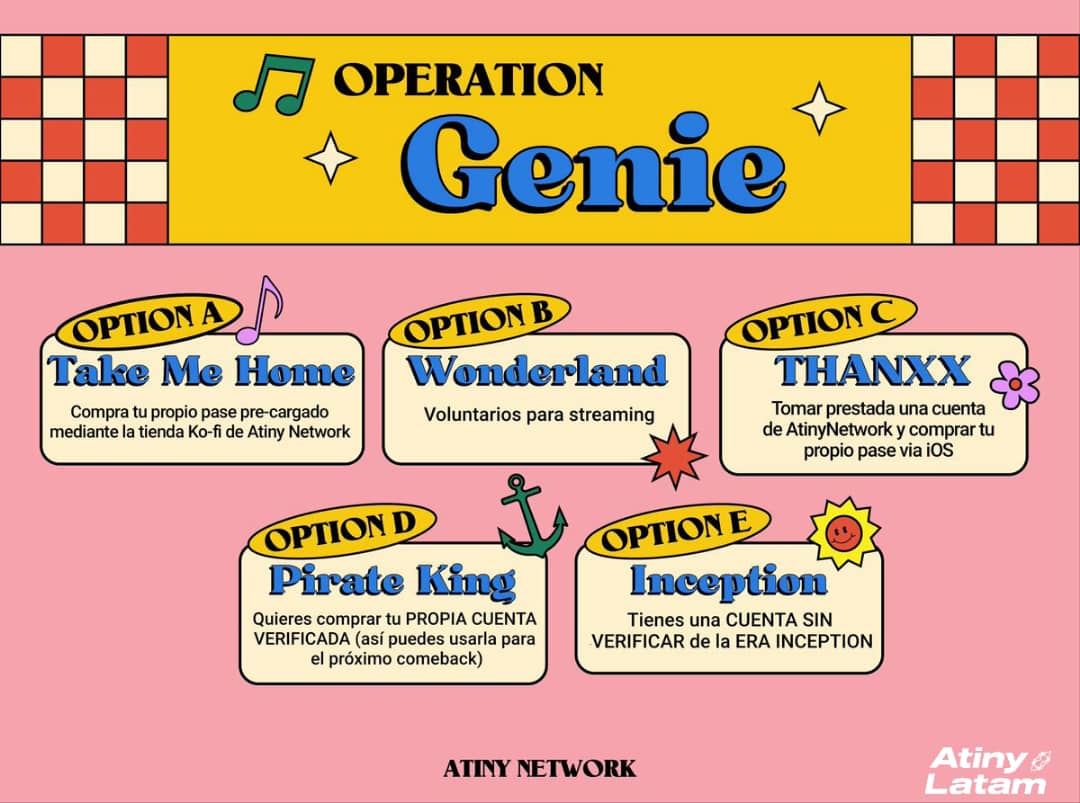 AtinyLatam's tweet photo. 🧞‍♂️ OPERACIÓN: GENlE 🧞‍♂️

Por favor leer el hilo para información importante de los planes para 🧞 y cómo obtener pases!

Por favor difundir con más ATINY✨

LINKS IMPORTANTES: https://t.co/5BIAks6ekO

#ATEEZ @ATEEZofficial #에이티즈 https://t.co/mzVpihAroi