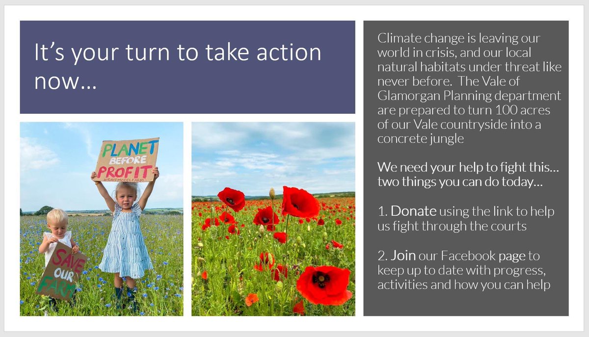 Hi <a href="/ChrisGPackham/">Chris Packham</a> Any chance of a retweet in support of our fight against development of Model Farm in the Vale of Glamorgan by @landg_group who intend turning it into an Industrial Estate. The farmer losing his business, home, biodiversity and wildflowers destroyed in process.