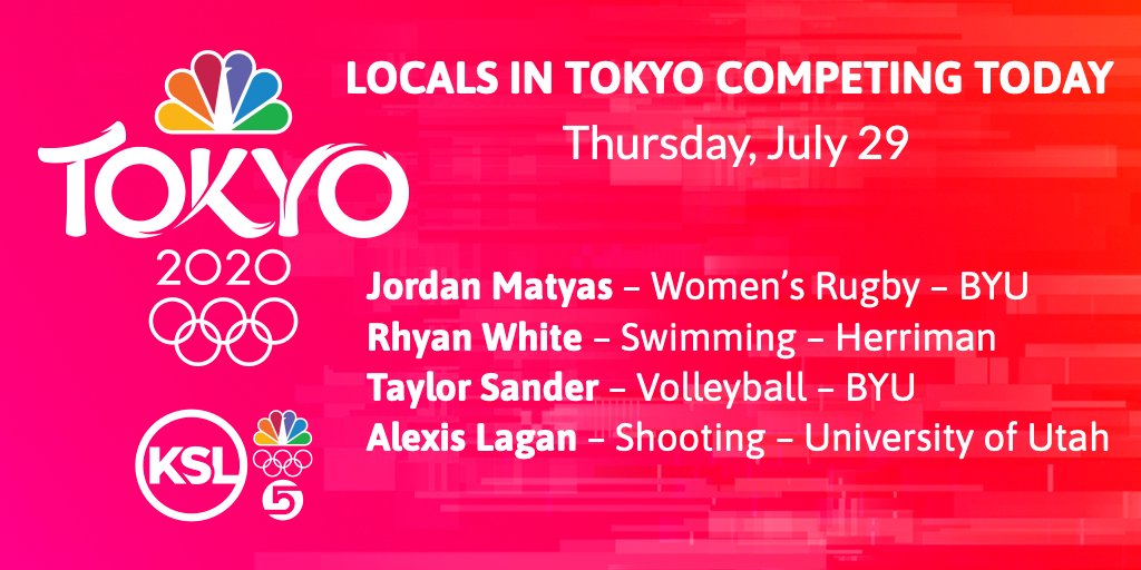 Let's cheer on our locals at the #Olympics! #Tokyo2020 #KSLOlympics #KSLSports

<a href="/BYUWomensRugby/">BYU Women's Rugby</a> <a href="/HerrimanCity/">Herriman City</a> @BYUvolleyball <a href="/UUtah/">University of Utah</a> <a href="/kslsports/">KSL Sports</a>

See the schedule: kslsports.com/olympics/