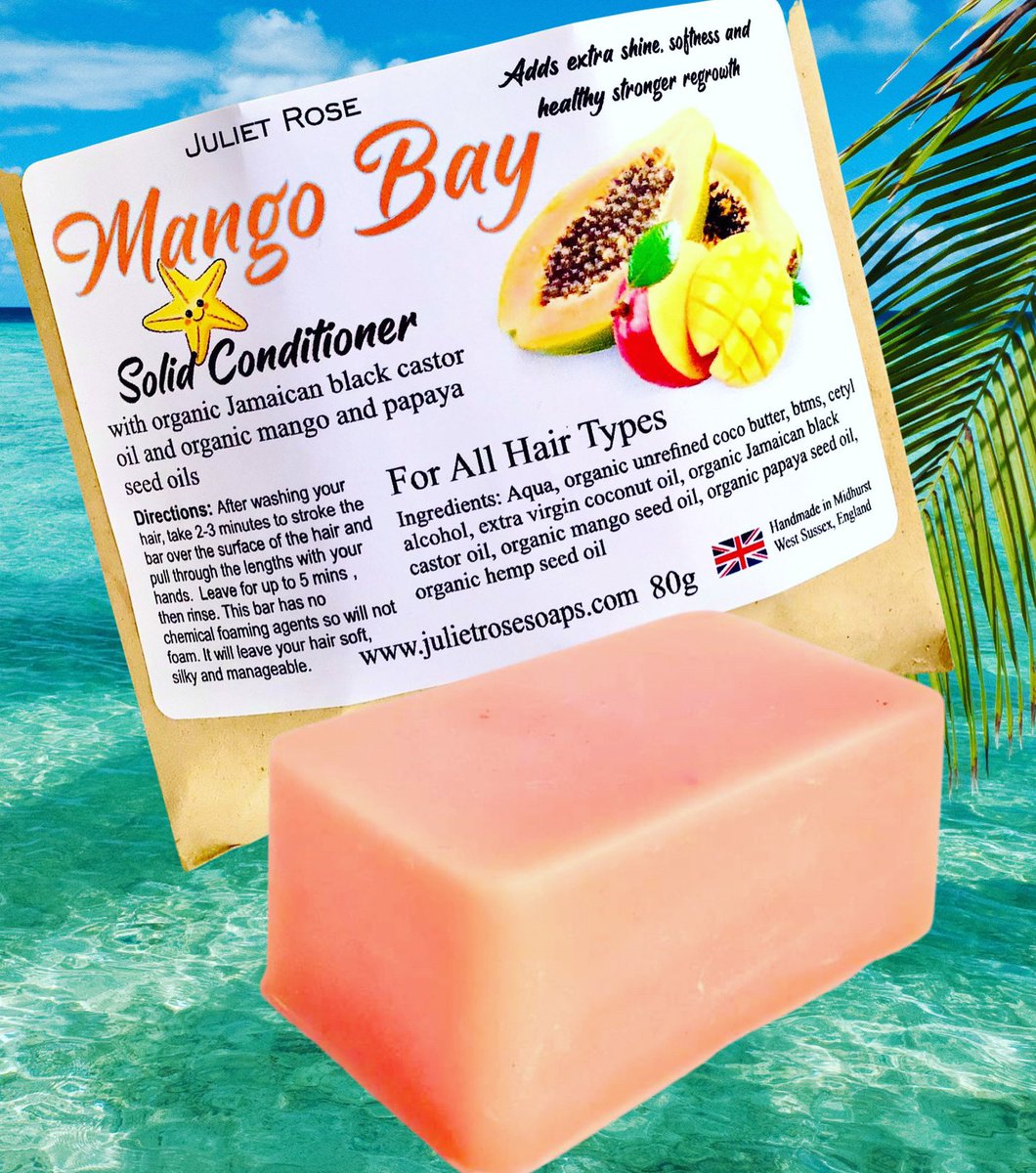 JulietRoseSoaps's tweet photo. Have you tried my gorgeous Mango Bay Hair Conditioning Bar? 

Made with Jamaican black castor oil, mango and papaya oils, it’s a totally tropical treat for your locks! 

Head to the conditioning page of my website to give yourself a much deserved bit of sunshine! 🌹 🌞 ⁣ https://t.co/EcHSiBViGA