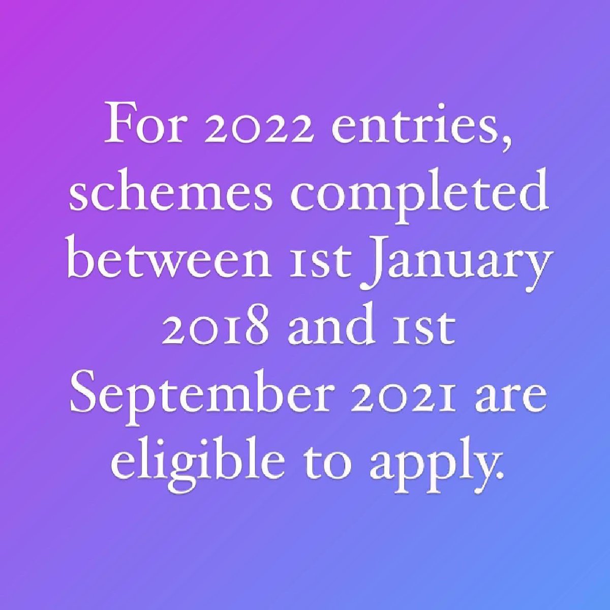 2022 CTA APPLICATION ROUND DEADLINE EXTENDED until 5pm Fri 6th Aug
To take advantage of this extension, you will need to commence your application (scheme name and address as a minumum) and pay the entry fee before 5pm on Fri 30th July