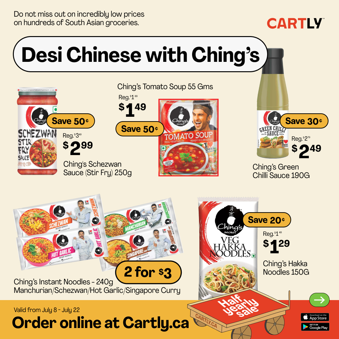yourcartly's tweet photo. Do not miss out the incredibly low prices on hundreds of South Asian Groceries. Grab this “HALF YEARLY SALE” offer valid from July 8th to July 29th with certain conditions applied, by ordering from https://t.co/iP4fYi9Qf7 now
#indiangrocery #indiangrocerystore #grocerystore https://t.co/rhSdT35b2H