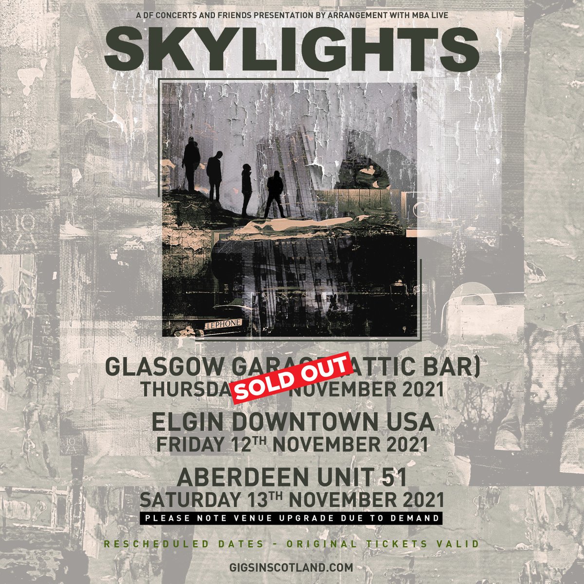 The <a href="/SkylightsYRA/">Skylights</a> show originally at <a href="/drummondsabdn/">drummondsaberdeen</a> 5th Aug has been upgraded and will now take place at <a href="/unit51aberdeen/">Unit 51</a> on 13th Nov.

Original tickets remain valid. Additional tickets for the Aberdeen show are on sale TOMORROW at 10am!

TICKETS ⇾ gigss.co/skylights
(2/2)