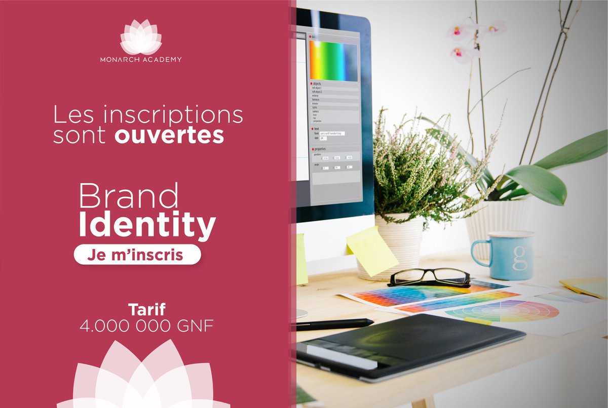MonarchAcademyA's tweet photo. [FORMATION][INSCRIPTION]

Les inscriptions pour la première formation « Brand Identity » de la Monarch Academy sont ouvertes.

Contacts 664224756 / 655336092

#Formation #design #digital #creative #ecolecreative #guinee #chartegraphique #creation #masterclass #brandidentity https://t.co/SG9Y2U7elu